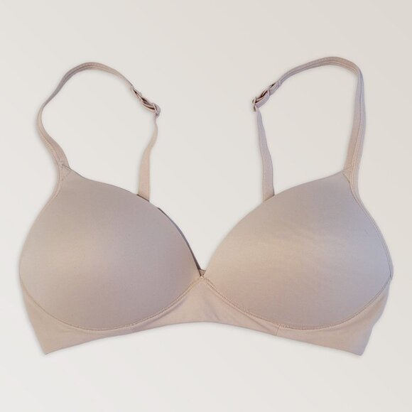 WARNER'S Neutral Nude Bra, Comfy Wireless Cream Bra, Size 34C - Picture 1 of 6